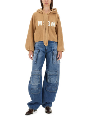 MSGM Women's Cargo Jeans - Regular Fit, Size 40 IT