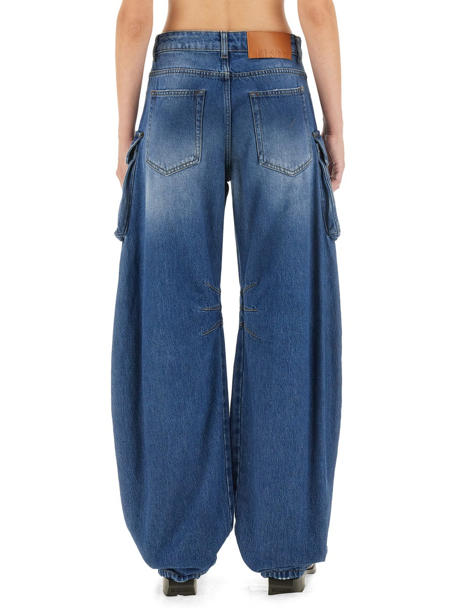 MSGM Women's Cargo Jeans - Regular Fit, Size 40 IT