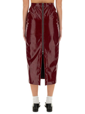 MSGM Chic Patent Leather Midi Skirt - Size S