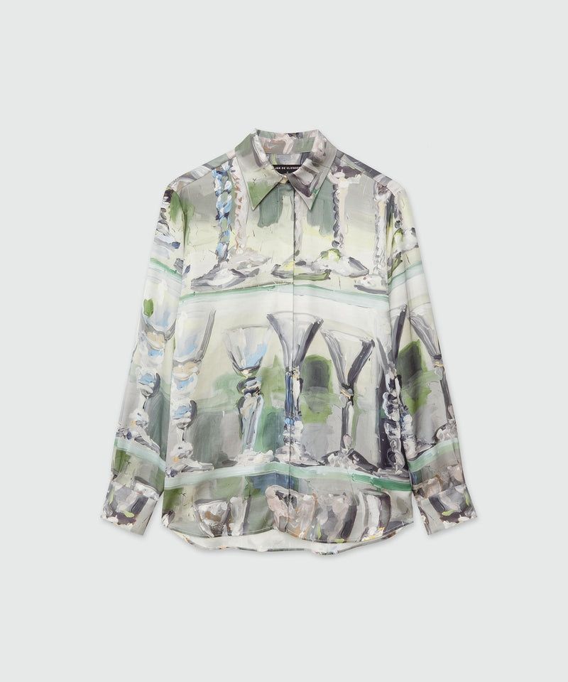 MSGM Classic Women's Grey Shirt for Fall 2024