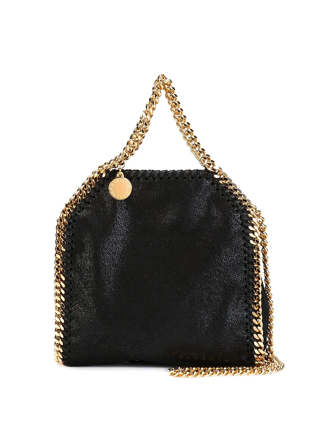 Stylish Black Handbag with Snap Button Closure and Diamond Effect Chain