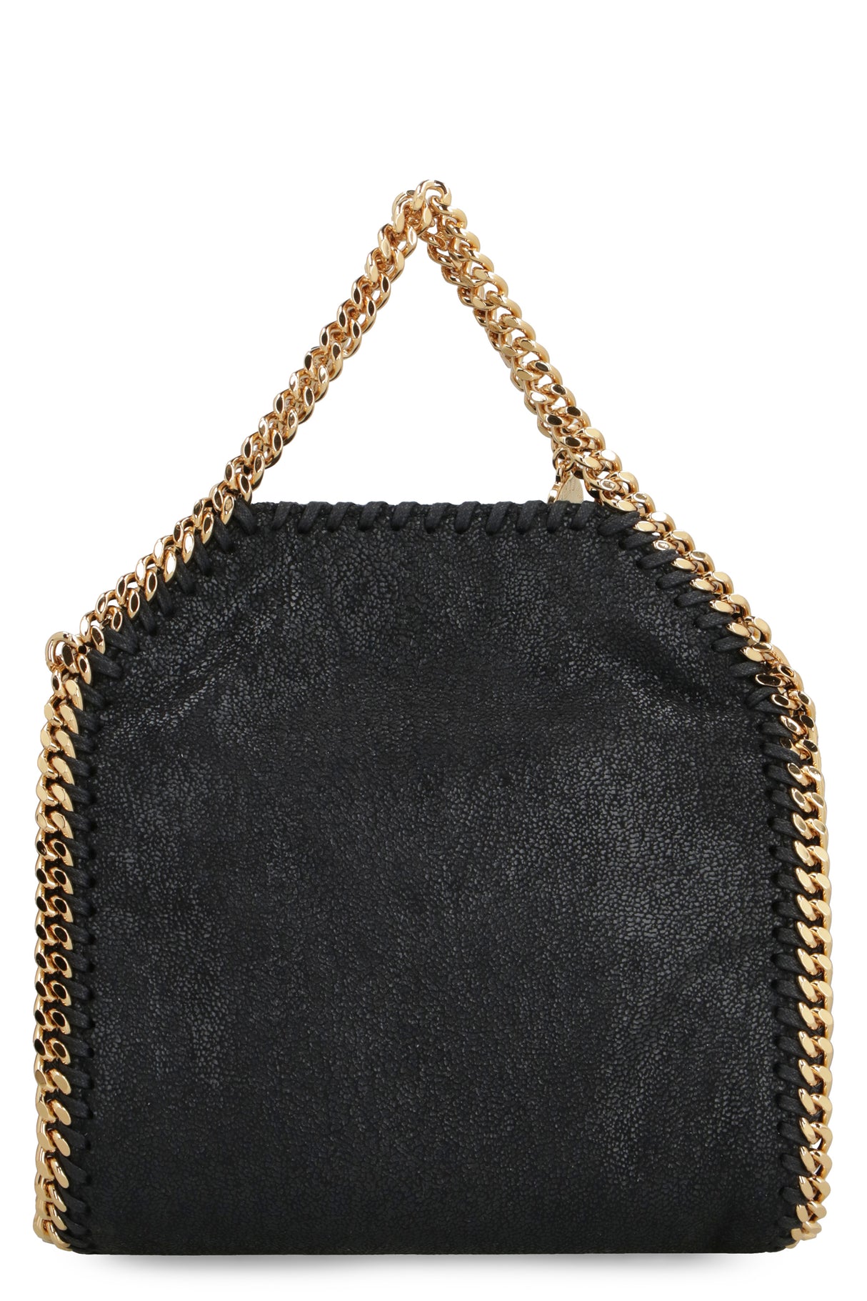 Stylish Black Handbag with Snap Button Closure and Diamond Effect Chain