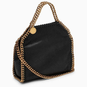 Stylish Black Handbag with Snap Button Closure and Diamond Effect Chain