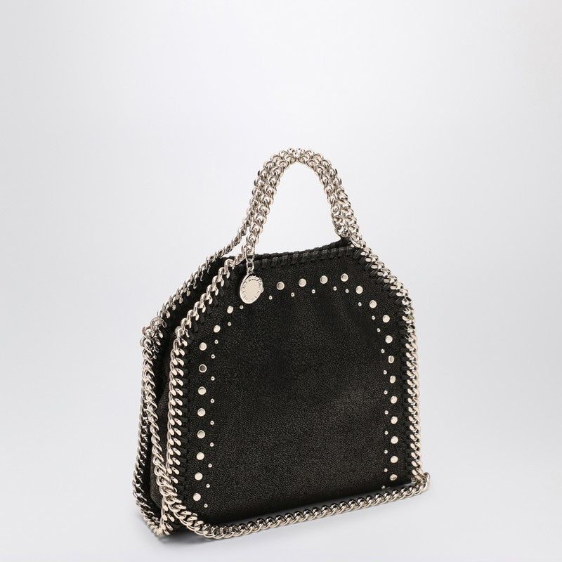 STELLA MCCARTNEY Black Mini Falabella Tote with Stud Accents