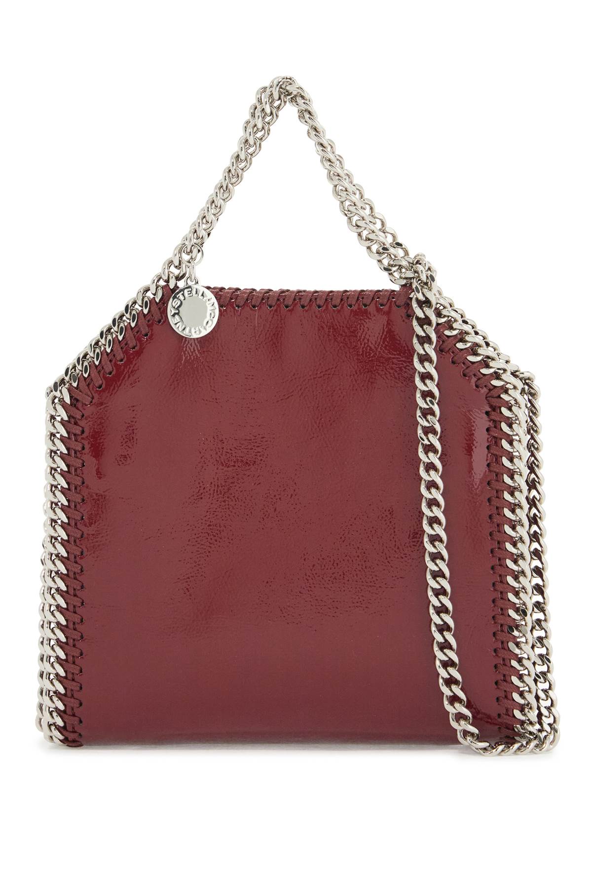 STELLA MCCARTNEY Mini Crinkled Patent Leather Tote Handbag