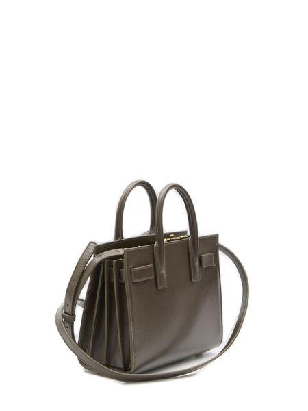 SAINT LAURENT Black Nano Leather Tote Handbag - SS24 Collection