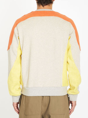Men's Beige, Yellow, and Orange Cotton and Cashmere Sweatshirt