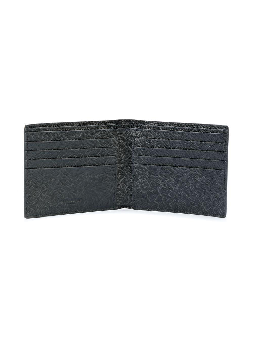 SAINT LAURENT Black Leather East/West Wallet for Men