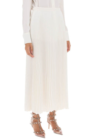 Váy Pleated Silk Toile màu trắng cho phụ nữ