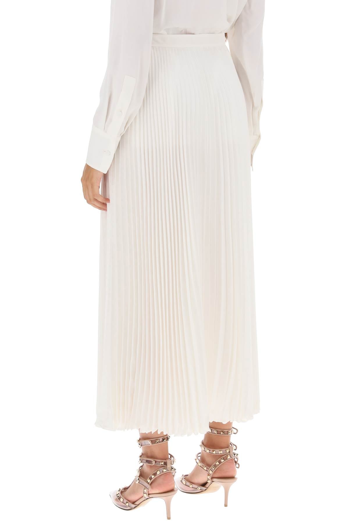 Váy Pleated Silk Toile màu trắng cho phụ nữ