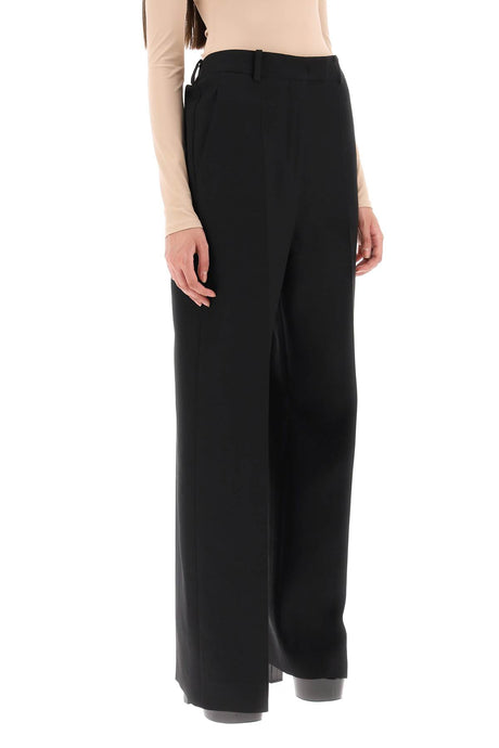 VALENTINO GARAVANI Sophisticated Black Crepe Couture Pants for Women - FW23 Collection