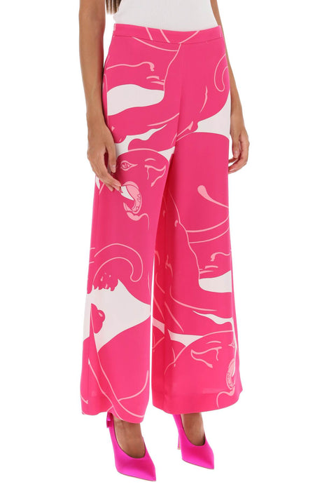 VALENTINO Panther Print Cady Cropped Pants for Women