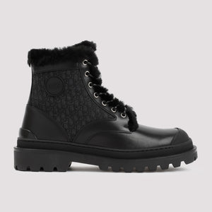 DIOR HOMME Men's Black Leather Boots for FW22