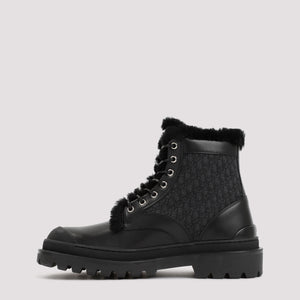 DIOR HOMME Men's Black Leather Boots for FW22