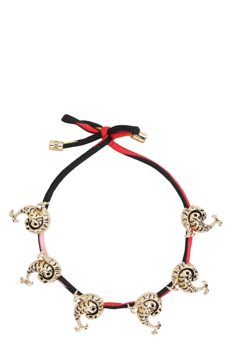 EMILIO PUCCI Marmo Print Decorative Charm Choker Necklace - Silk and Metal