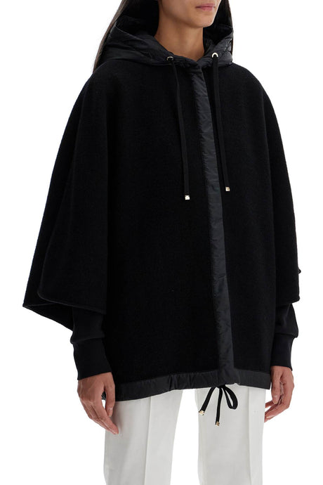 MONCLER Woolen Midi Cape with Adjustable Hood