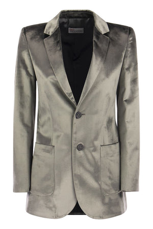 RED VALENTINO Liquid Velvet Jacket with Two-Button Fastening