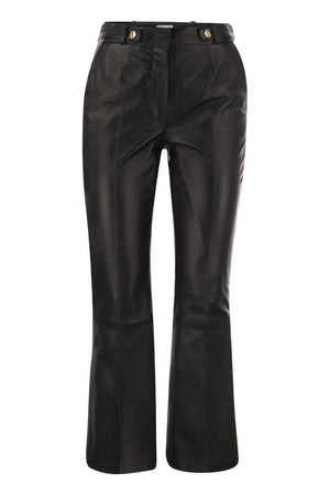 RED VALENTINO Luxurious Black Leather Trousers for Women - FW23