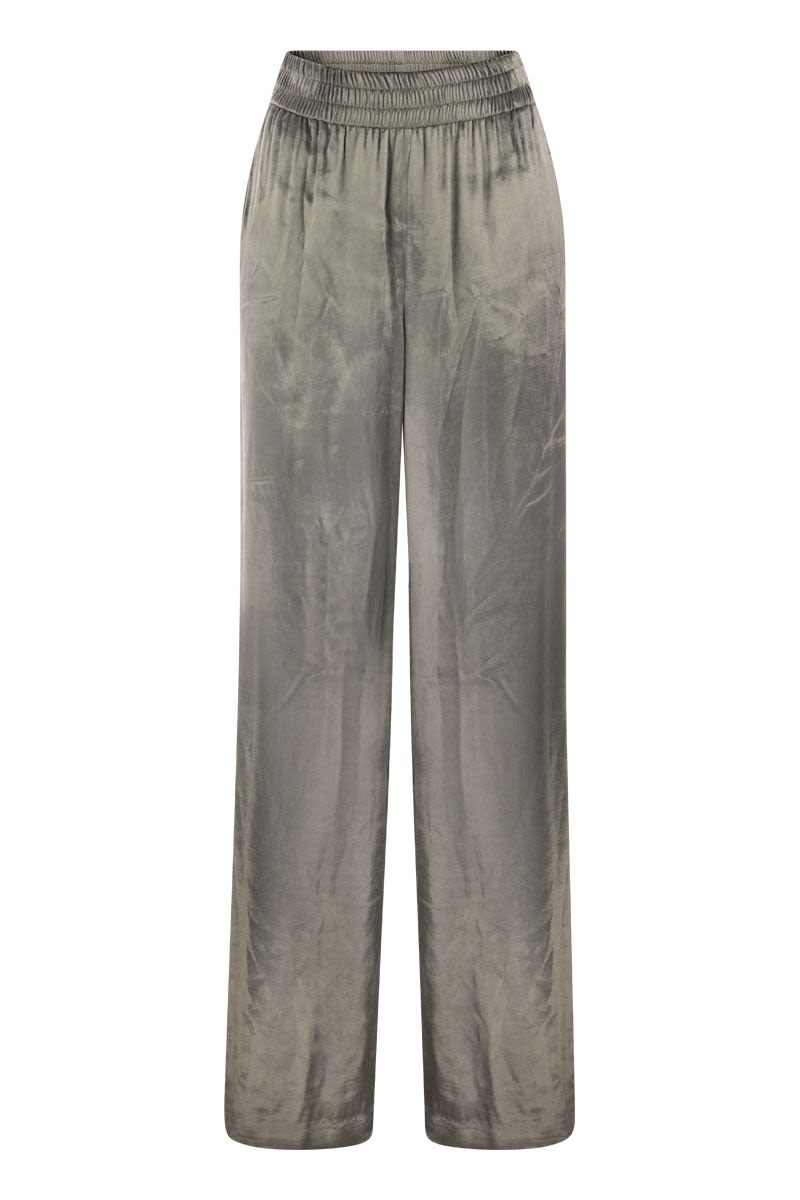 RED VALENTINO Liquid Velvet Women's Trousers in Silver for FW23