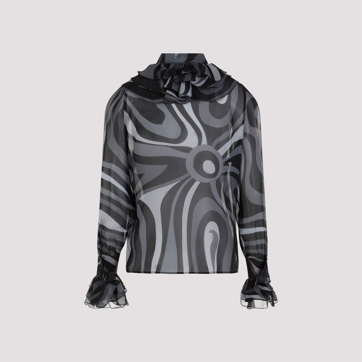 EMILIO PUCCI Luxurious Silk LS Shirt for Women in Black - FW23 Collection