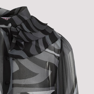 EMILIO PUCCI Luxurious Silk LS Shirt for Women in Black - FW23 Collection