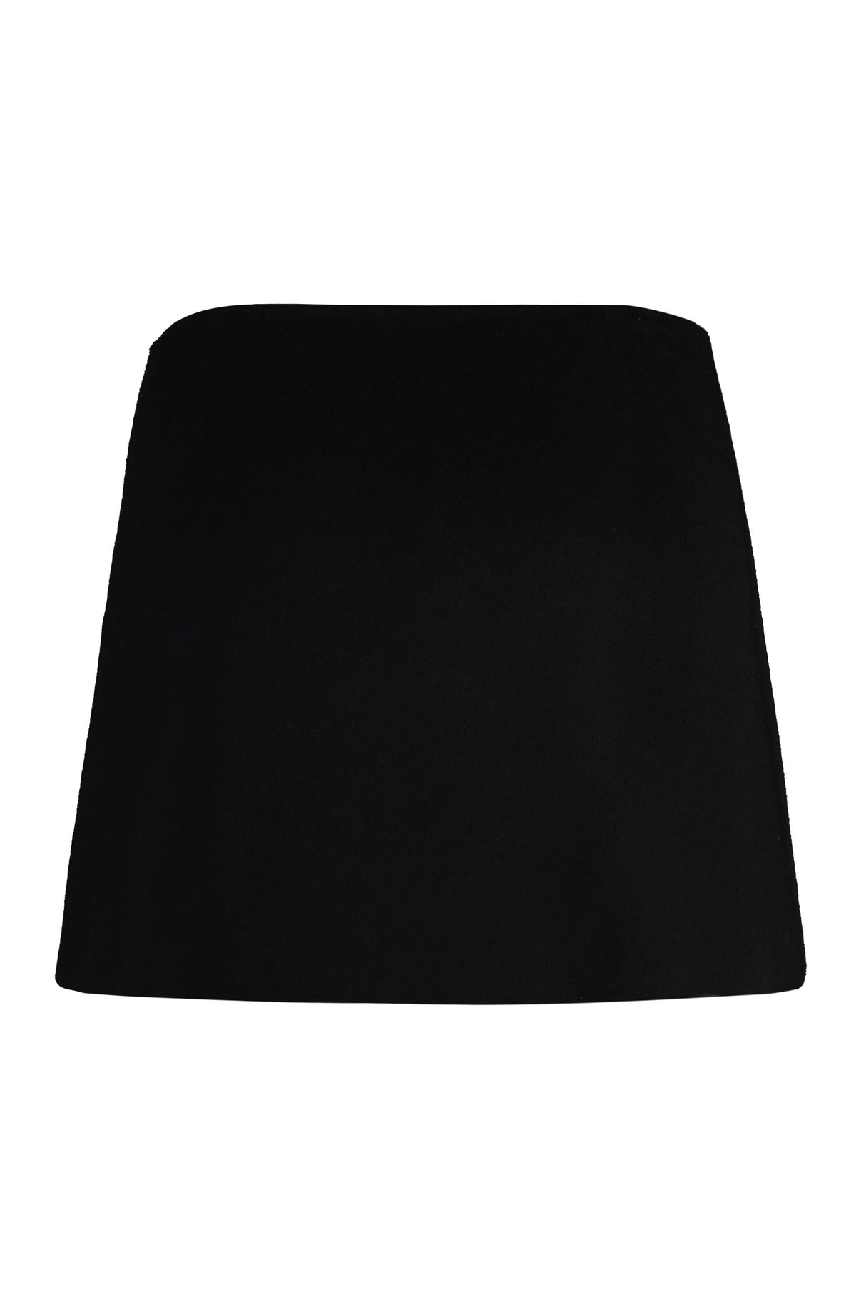 EMILIO PUCCI Black Wool Mini Skirt with Embellished Button and Wrap-Around Fastening for Women