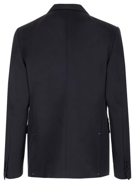 VALENTINO GARAVANI Fall/Winter 2024 Men's Navy Blue Raffia Double-Breasted Blazer