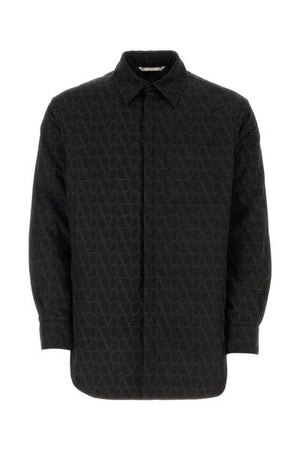 Mens Raffia Long-Sleeved Shirt Jacket