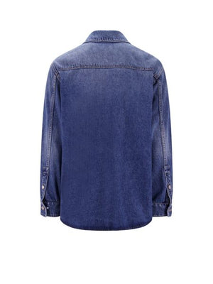 Timeless Buttoned Long-Sleeved Denim Shirt - Blue