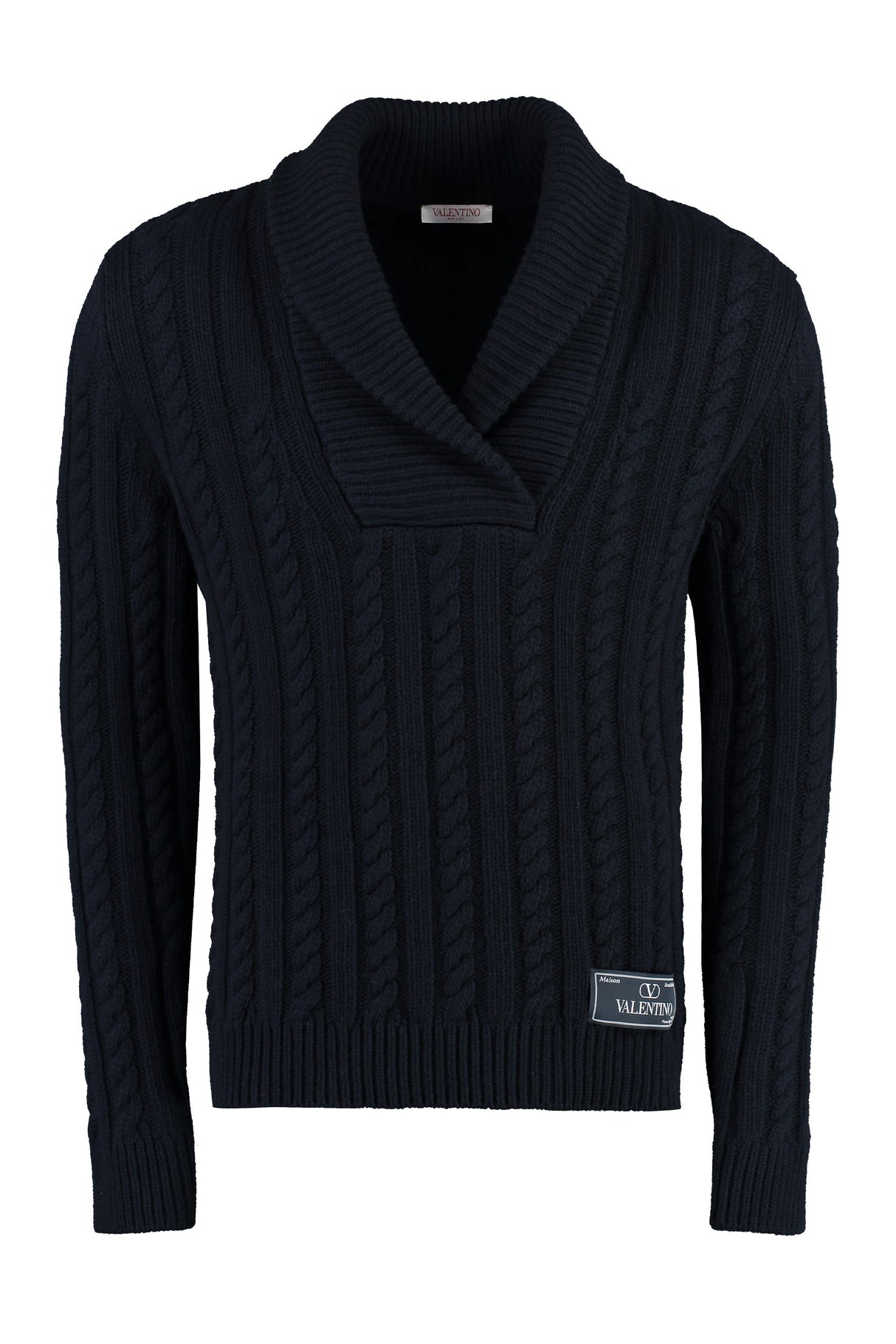 Luxurious Men's Blue Cable Knit Sweater for FW23