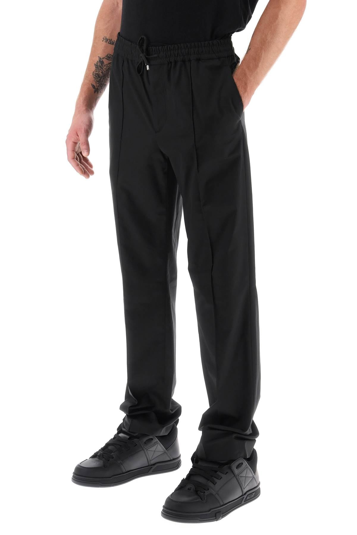 Men's Black Joggers with Elastic Waistband and Pockets