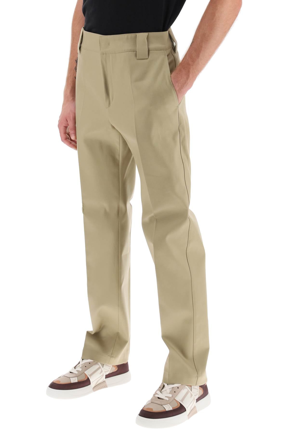 VALENTINO Beige Cotton Gabardine Trousers for Men - Fall/Winter 2024 Collection