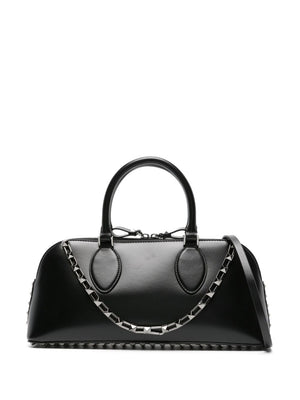 Black Rockstud Embellished Tote Handbag - FW23 Collection