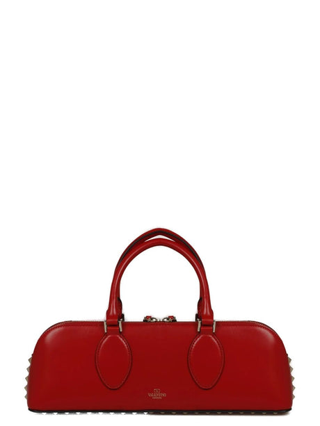 赤いボールドな女性用ダッフルハンドバッグ