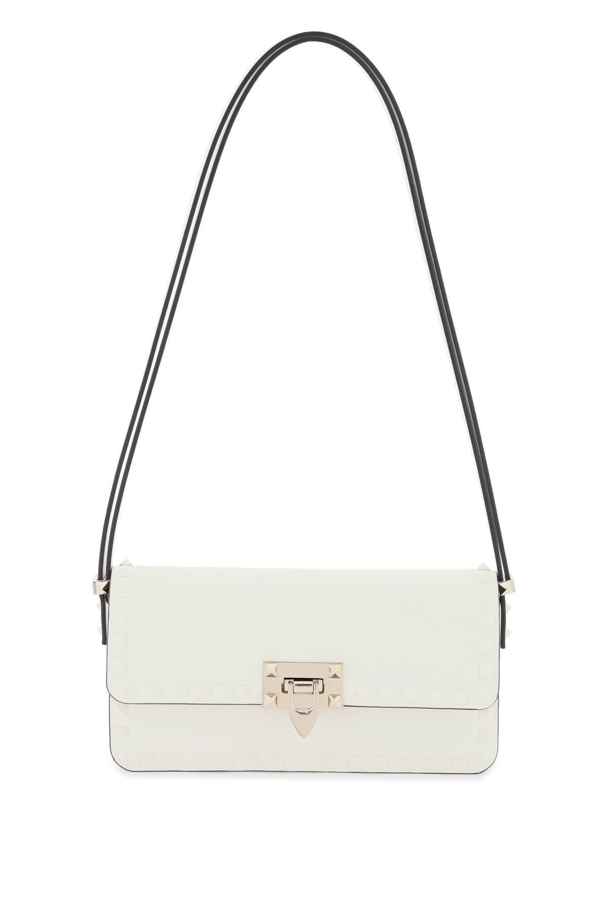 VALENTINO GARAVANI Ivory Leather Handbag with Decorative Studs - Fall/Winter 2023 Collection