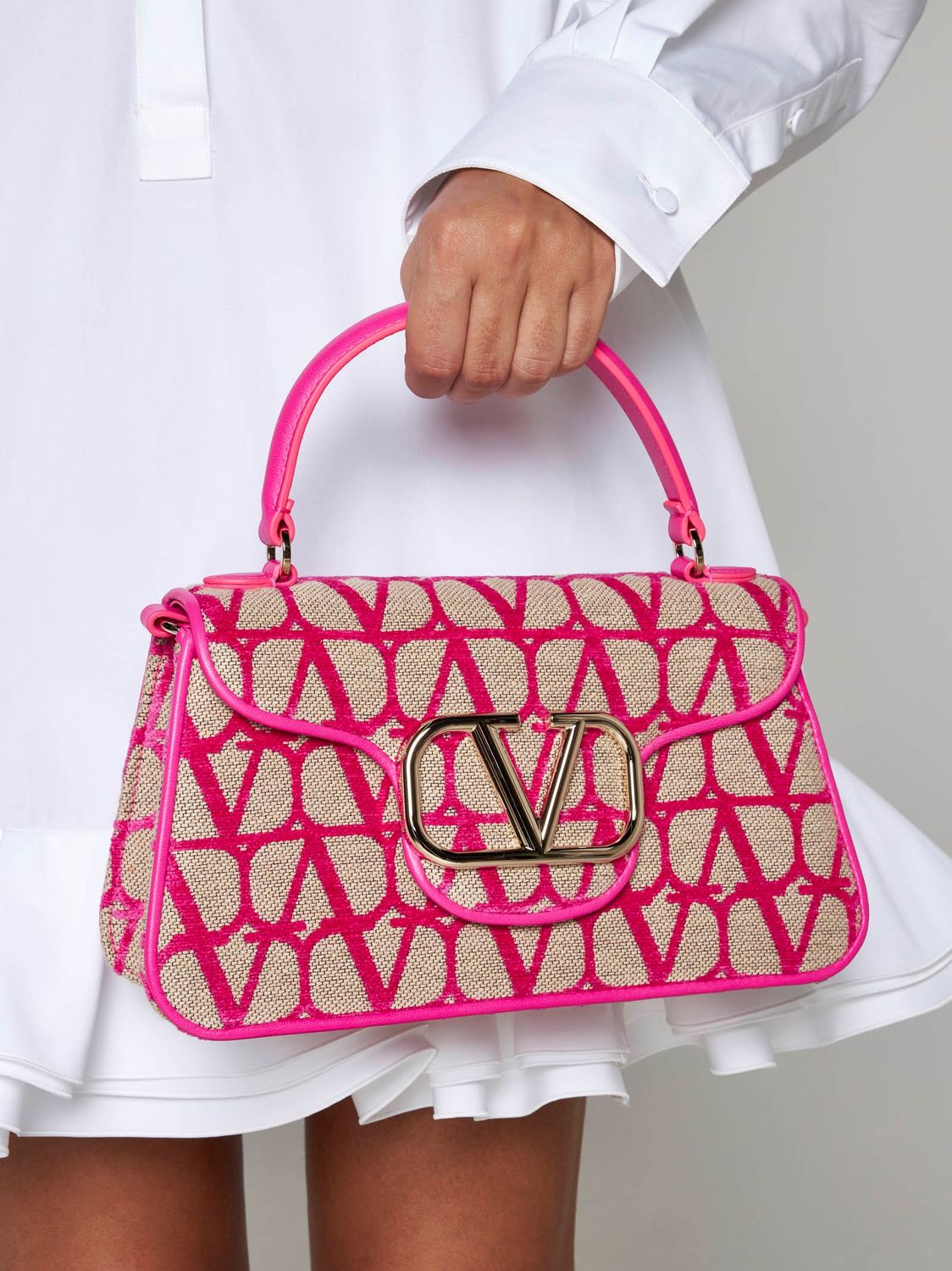 VALENTINO Luxurious Pink Top-Handle Handbag for Women - FW23 Collection