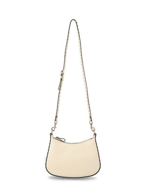 Exquisite Raffia Zip-Up Small Shoulder Handbag for Women in Gentle Grey