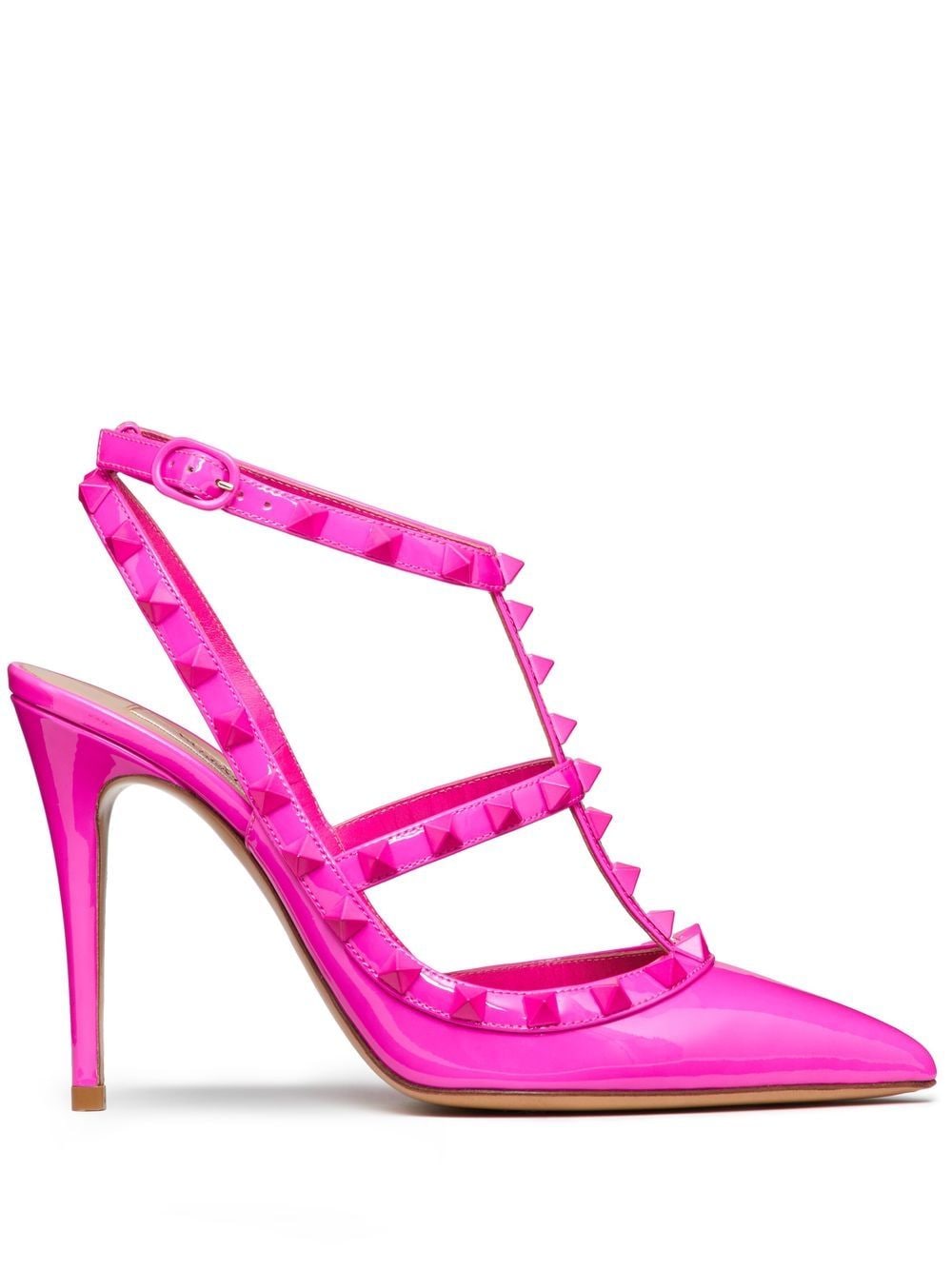 VALENTINO GARAVANI Fuchsia Rockstud Ankle-Strap Pumps for Women