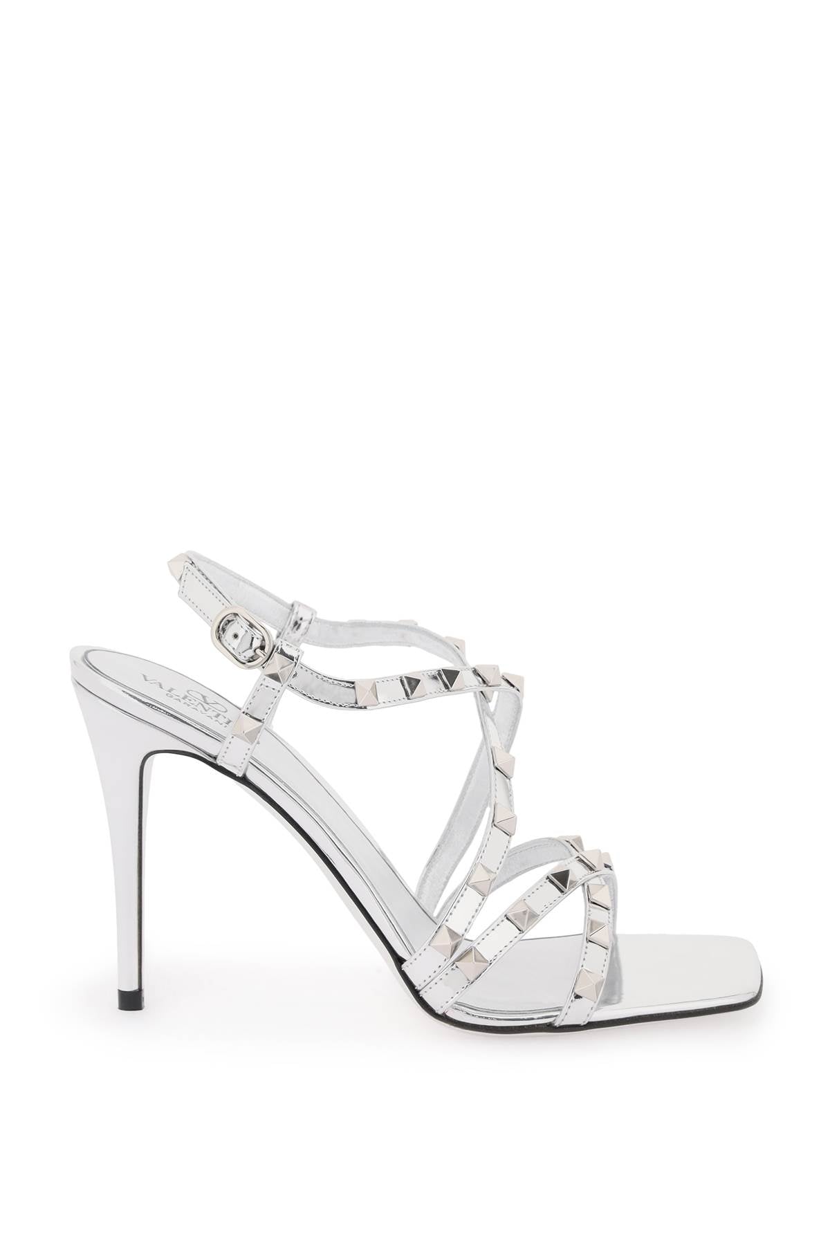 VALENTINO Laminated Leather Rockstud Sandals for Women - FW23 Collection