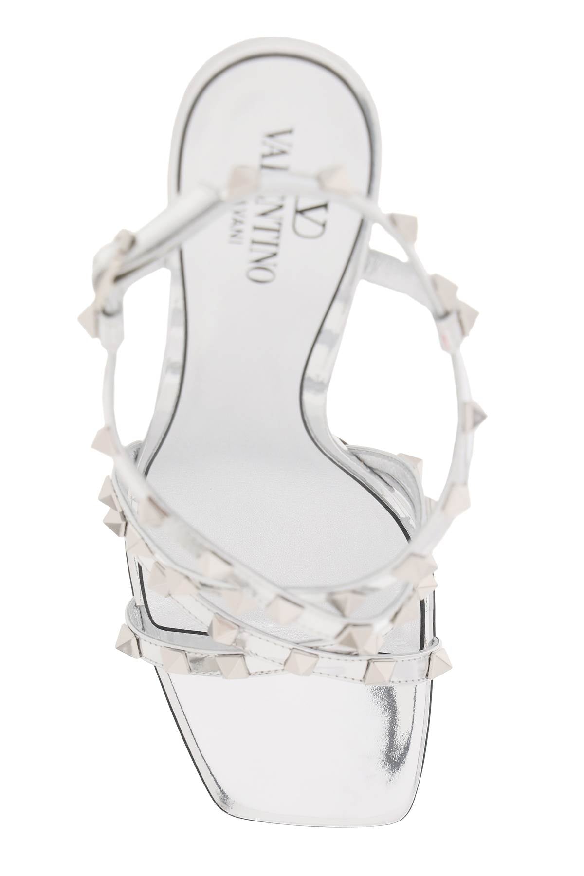 VALENTINO Laminated Leather Rockstud Sandals for Women - FW23 Collection