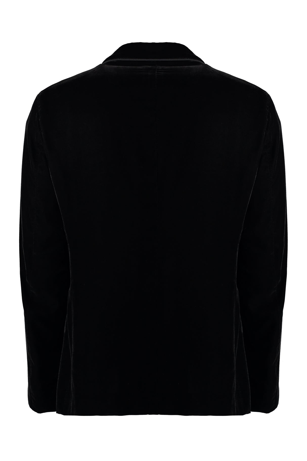 GIORGIO ARMANI Men's Single-Breasted Velvet Jacket for FW23 in Black