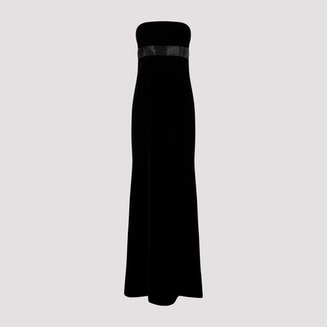 فستان أسود أنيق بدون أكمام للسيدات