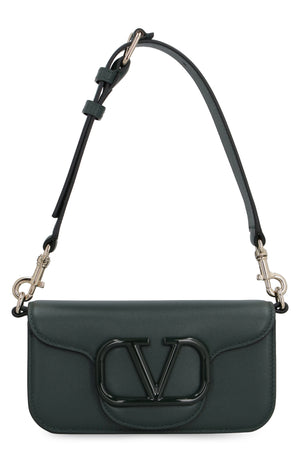 VALENTINO "Mini Luxe Leather Crossbody Bag for Men with Gold-Tone Hardware - Green"