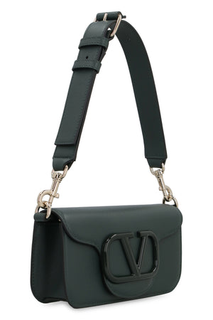 VALENTINO "Mini Luxe Leather Crossbody Bag for Men with Gold-Tone Hardware - Green"