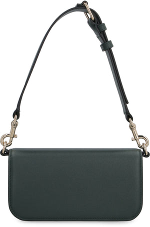 VALENTINO "Mini Luxe Leather Crossbody Bag for Men with Gold-Tone Hardware - Green"