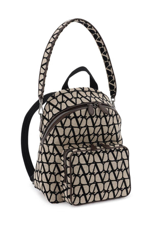 VALENTINO GARAVANI Classic Beige Icon Print Backpack for Men