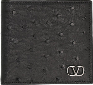 VALENTINO Ostrich Leather Wallet for Men - Fall/Winter 2024 Collection