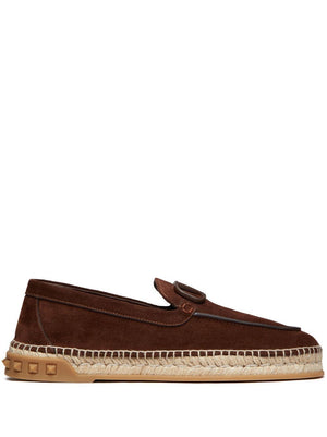 VALENTINO Men's Brown Eco-Suede Espadrilles for Fall/Winter 2024