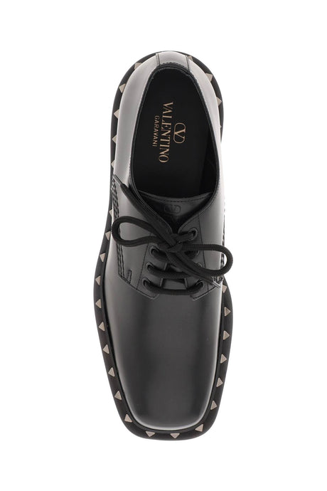 VALENTINO GARAVANI Men's Rockstud M-Way Derby Dress Shoes in Black for FW23