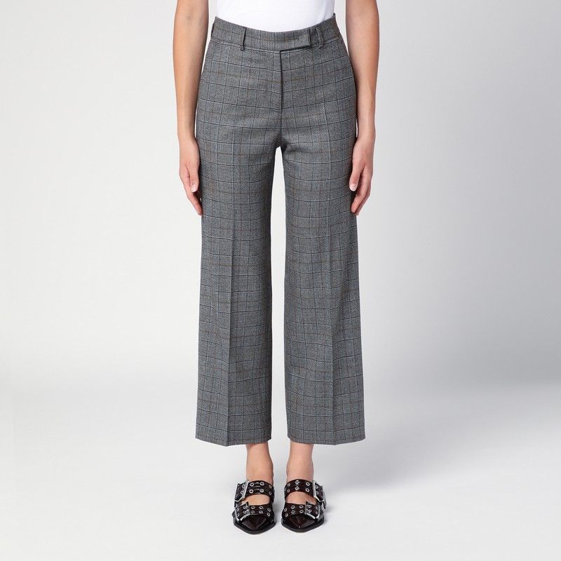 QUELLEDUE Cropped Prince of Wales Trousers